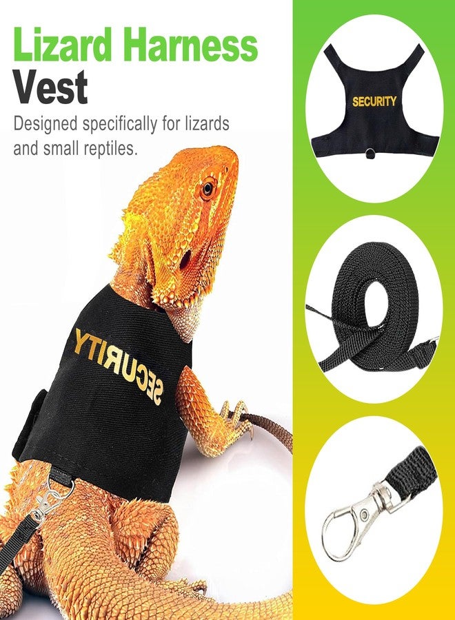 CeroDimo Adjustable Bearded Dragon Leash and Harness Set Soft Lizard Harness with Comfortable Wing Design Reptile Walking Leash for Bearded Dragons Geckos Iguanas Small Lizards - Image 3